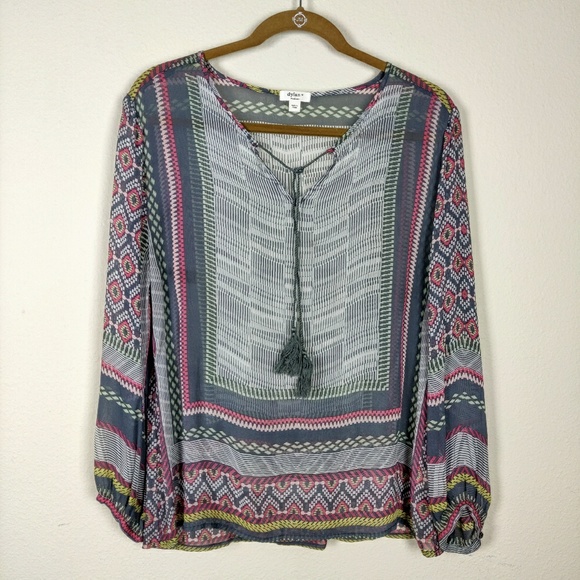 Dylan printed boho festival flowy tunic top - Picture 2 of 7